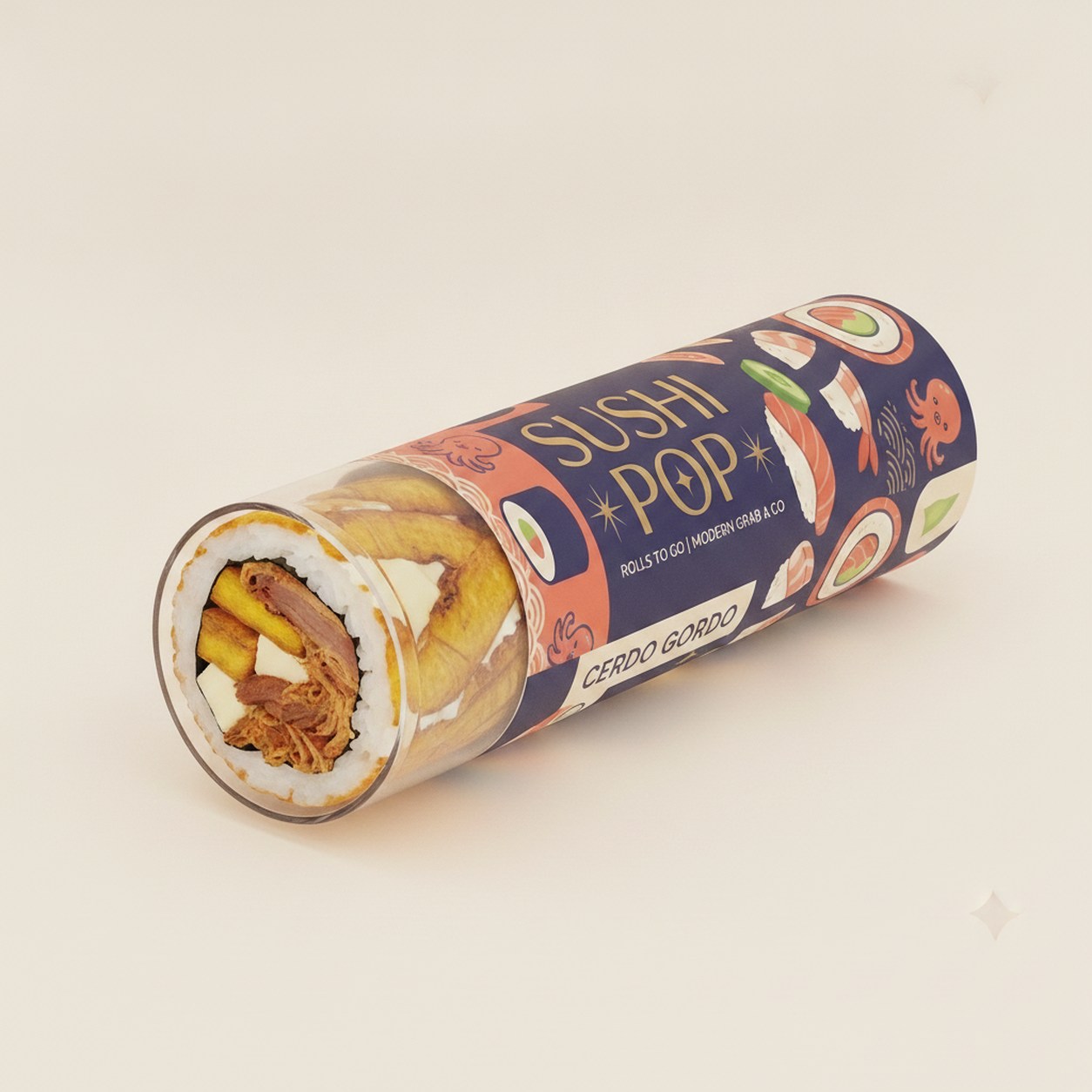 Cerdo Gordo — Sushi Pop de cerdo desmechado, plátano maduro y queso