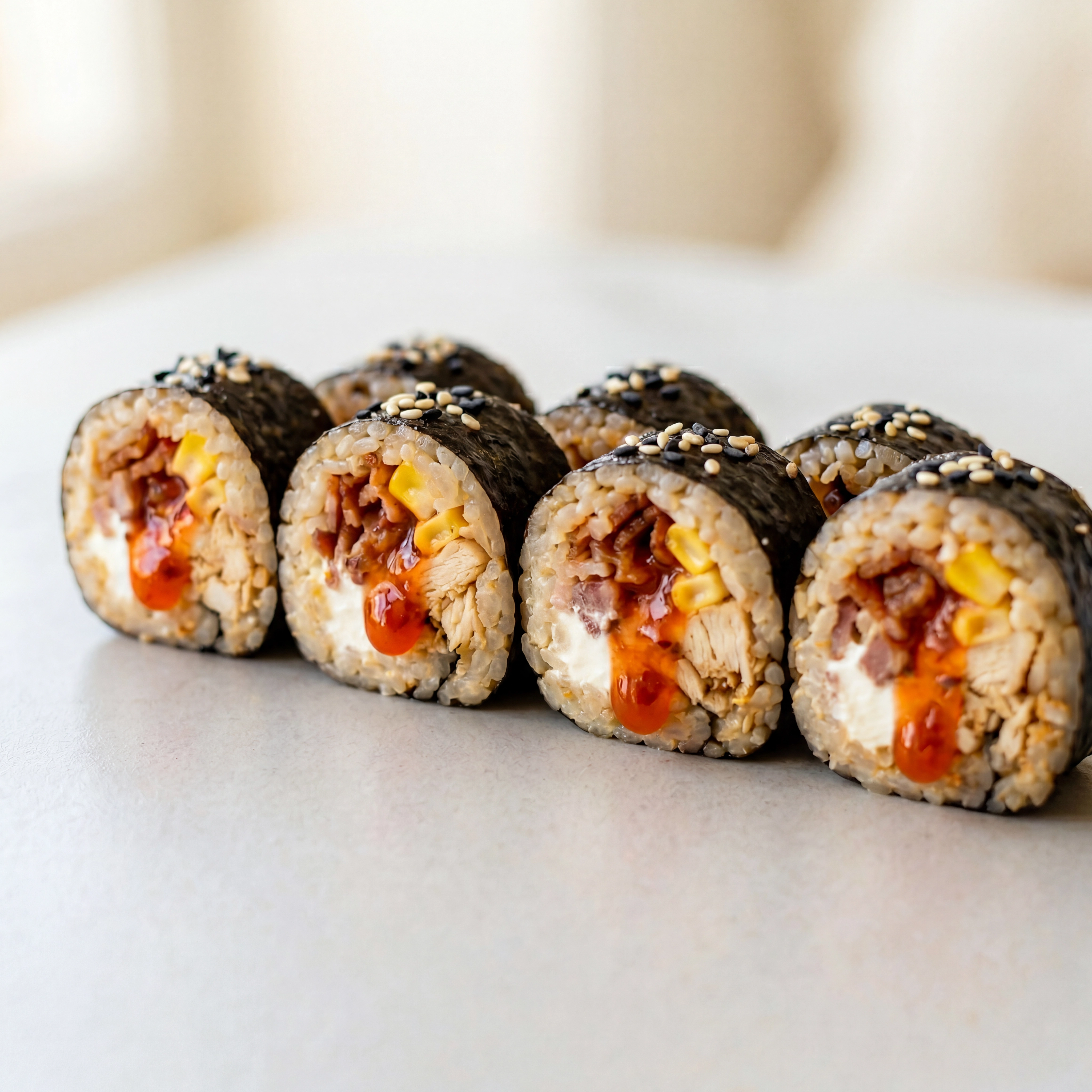 Pollo Yoyó — roll de pollo, queso crema y tocineta