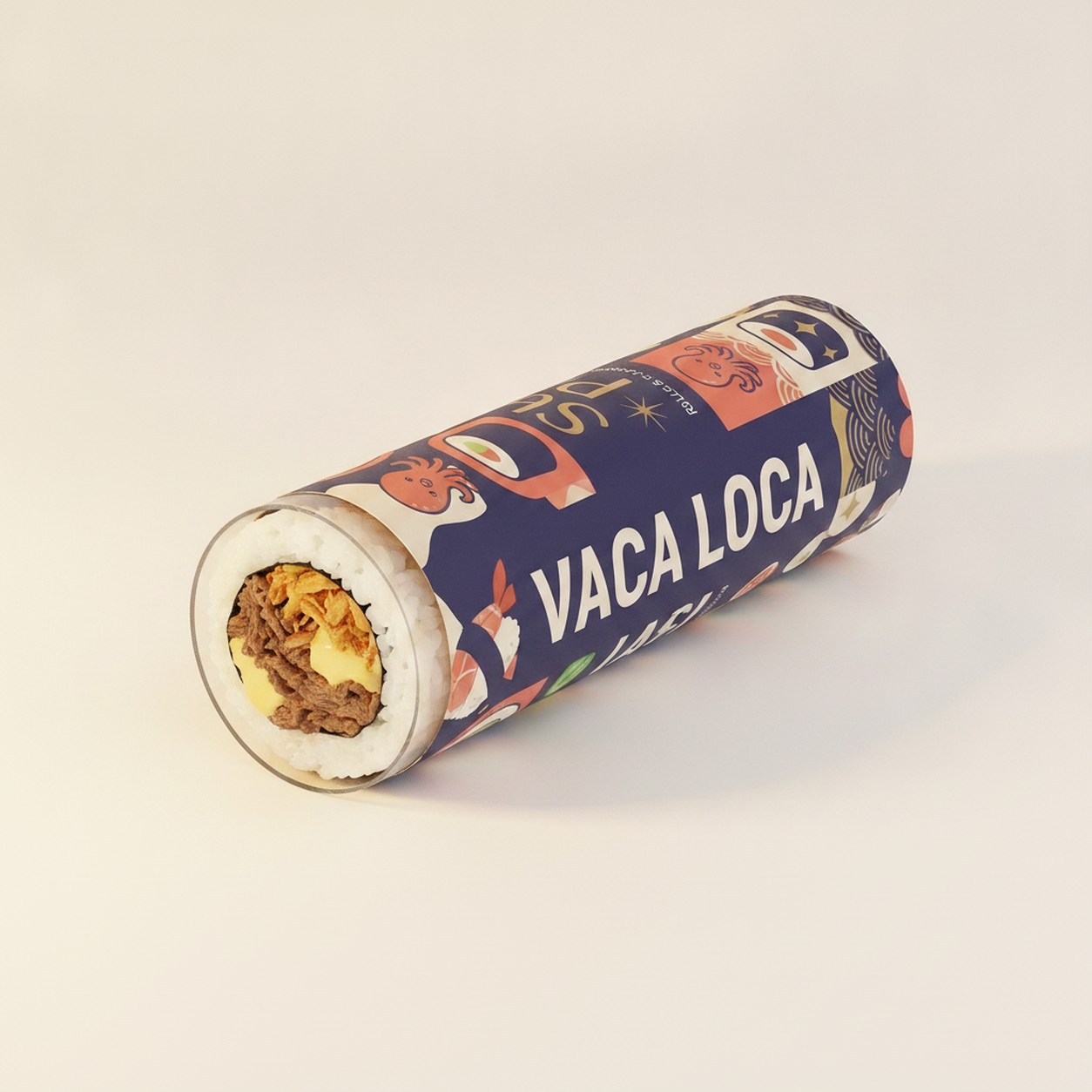 Vaca Loca — Sushi Pop de carne desmechada, cebolla crocante y queso